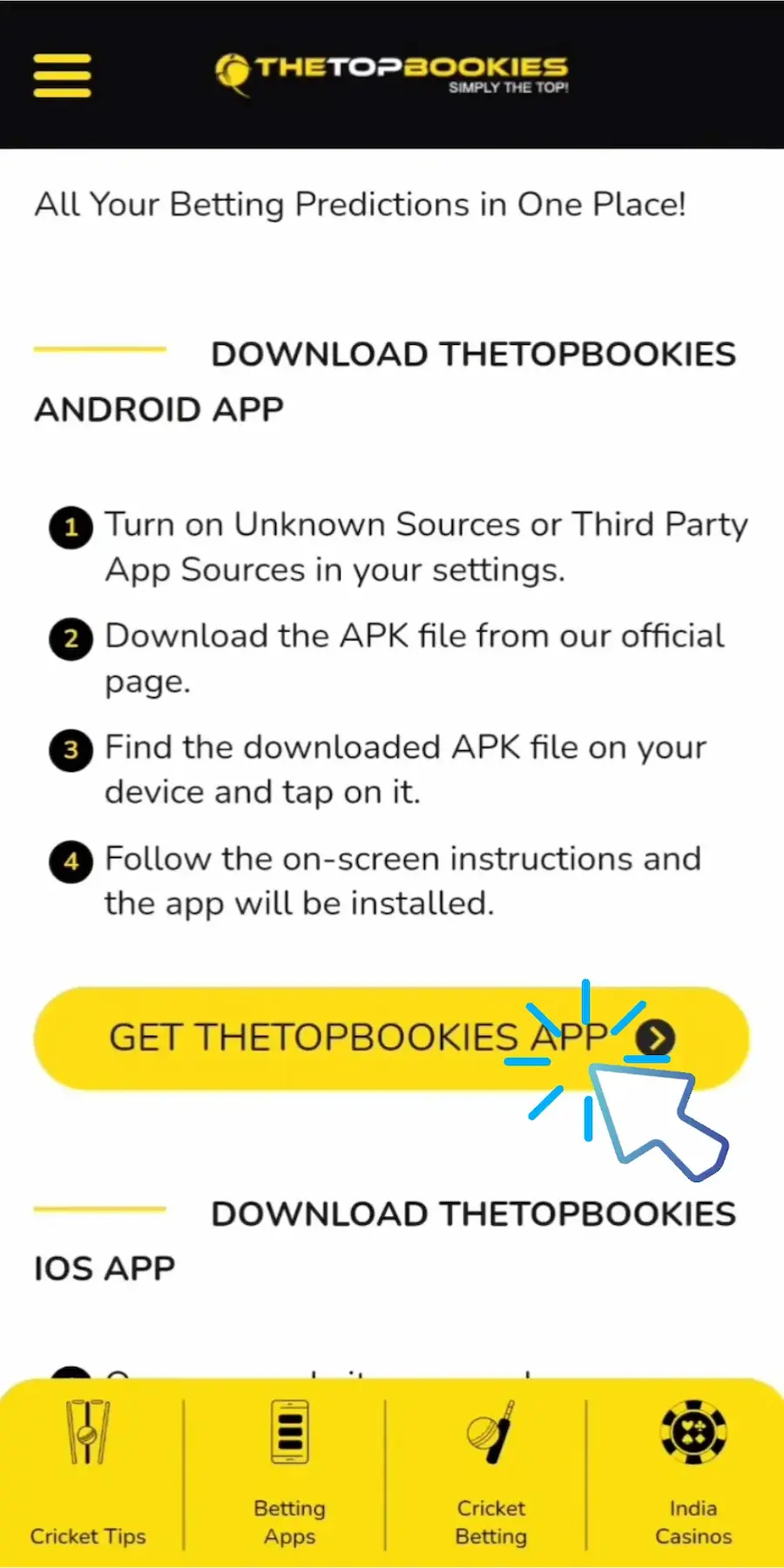 Click on the "GET THETOPBOOKIES APP" button