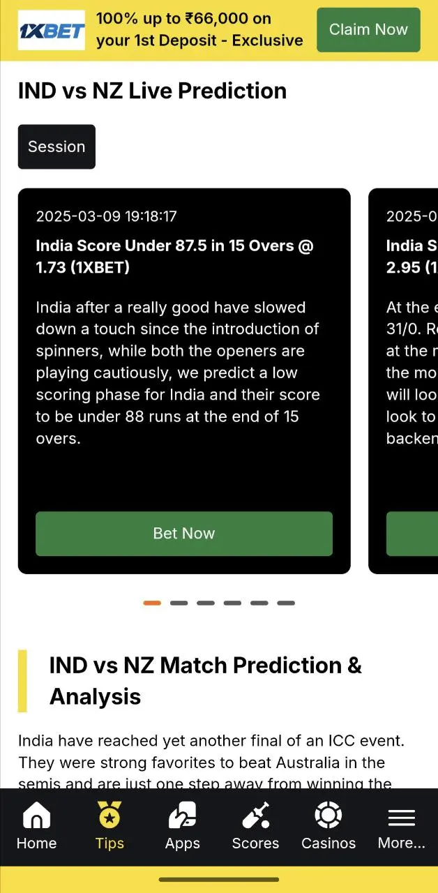 Live Cricket Tips