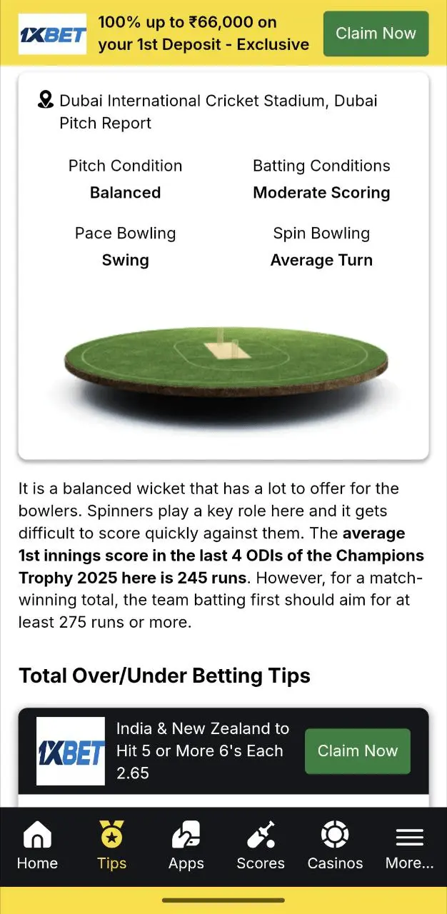 Over/Under Tips